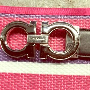 Men’s Ferragamo Black&Silver Belt